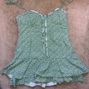 Princess Polly green floral mini dress